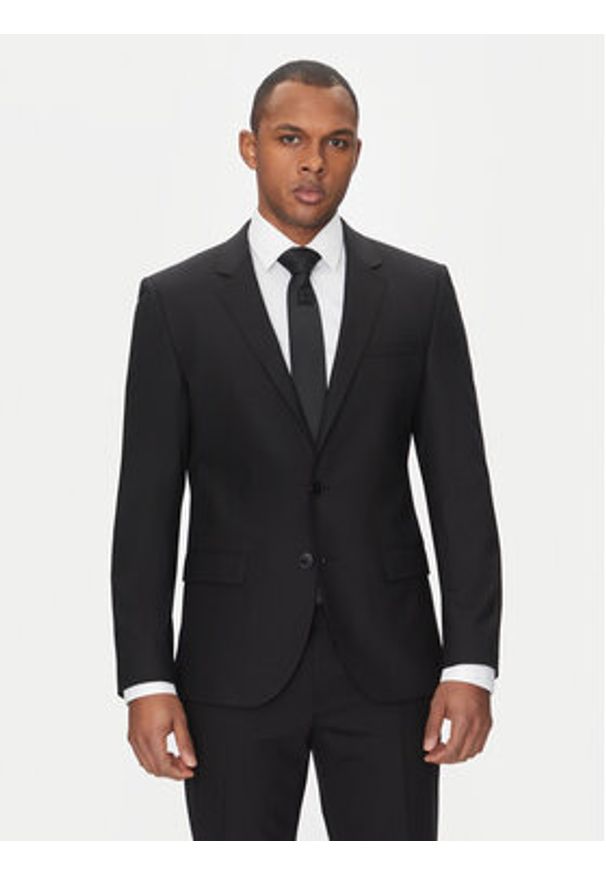 Hugo - HUGO Garnitur Henry/Getlin232X 50530116 Czarny Slim Fit. Kolor: czarny. Materiał: syntetyk