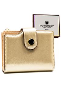 Portfel damski Peterson PTN 012-HRH złoty. Kolor: złoty. Materiał: skóra ekologiczna