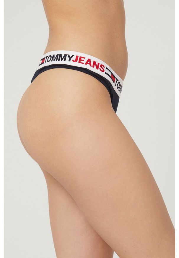 TOMMY HILFIGER - Tommy Hilfiger stringi kolor granatowy. Kolor: niebieski