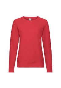 FRUIT OF THE LOOM - Lekki Sweter Raglanowy Dla Kobiet. Kolor: czerwony. Długość rękawa: raglanowy rękaw