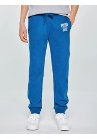 Big-Star - Spodnie chłopięce dresowe niebieskie Lamenp 402. Okazja: na co dzień, na uczelnię. Kolor: niebieski. Materiał: dresówka. Wzór: haft. Styl: sportowy, casual, młodzieżowy #1