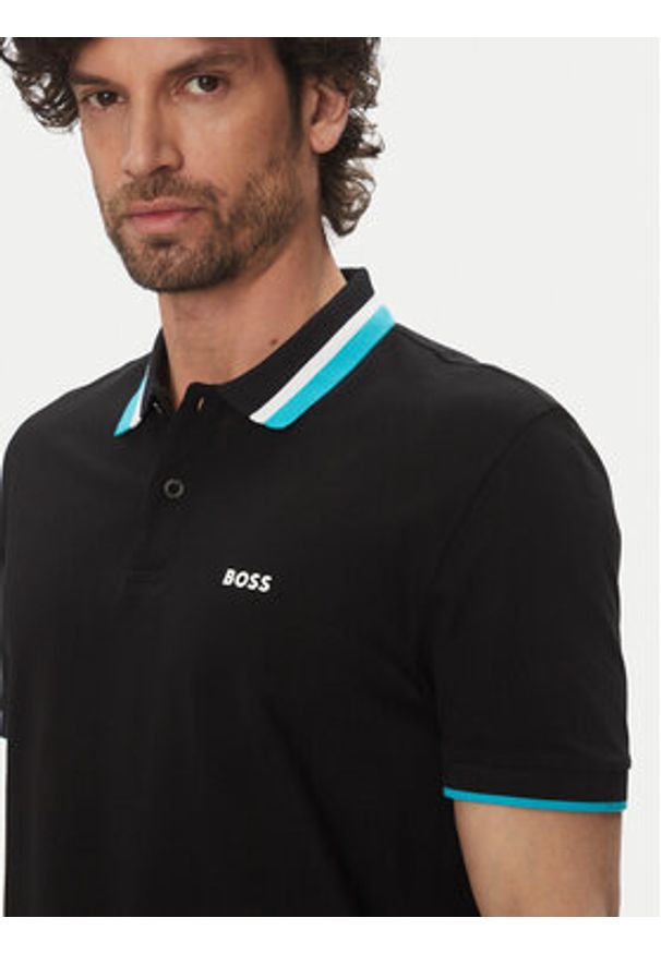 BOSS Polo Paddy Ap Heritage 50538101 Czarny Regular Fit. Typ kołnierza: polo. Kolor: czarny. Materiał: bawełna