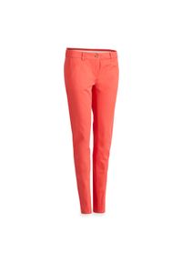 INESIS - Spodnie do golfa damskie. Kolor: różowy. Materiał: materiał, bawełna, poliester, elastan. Sport: golf