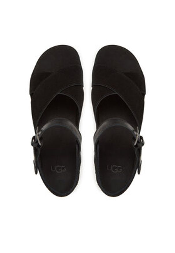 Ugg Espadryle W Aubrey Ankle Strap 1167471 Czarny. Kolor: czarny. Materiał: skóra, zamsz