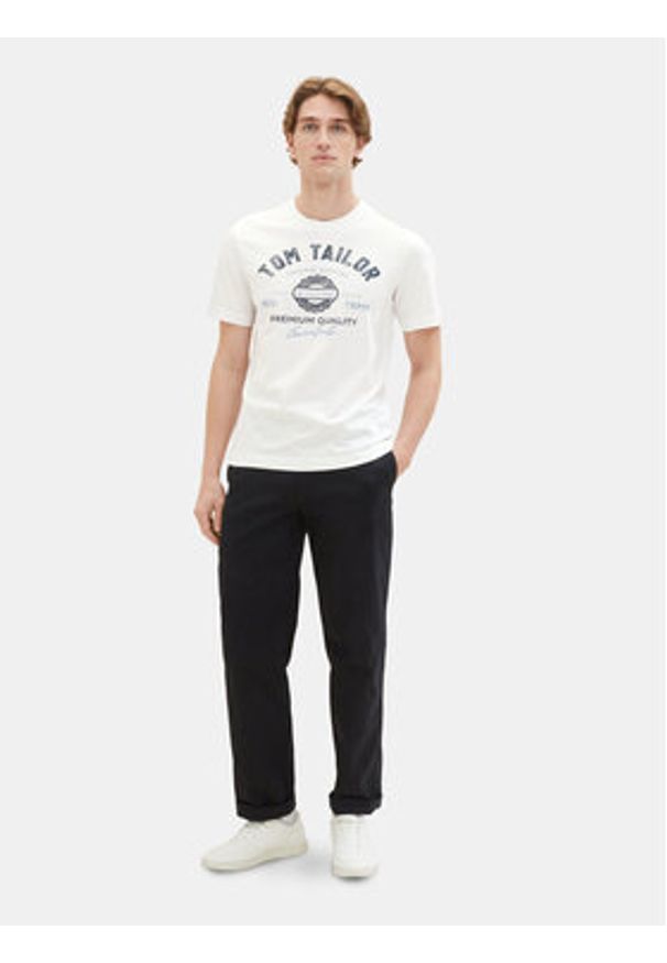 Tom Tailor T-Shirt 1037735 Biały Regular Fit. Kolor: biały. Materiał: bawełna