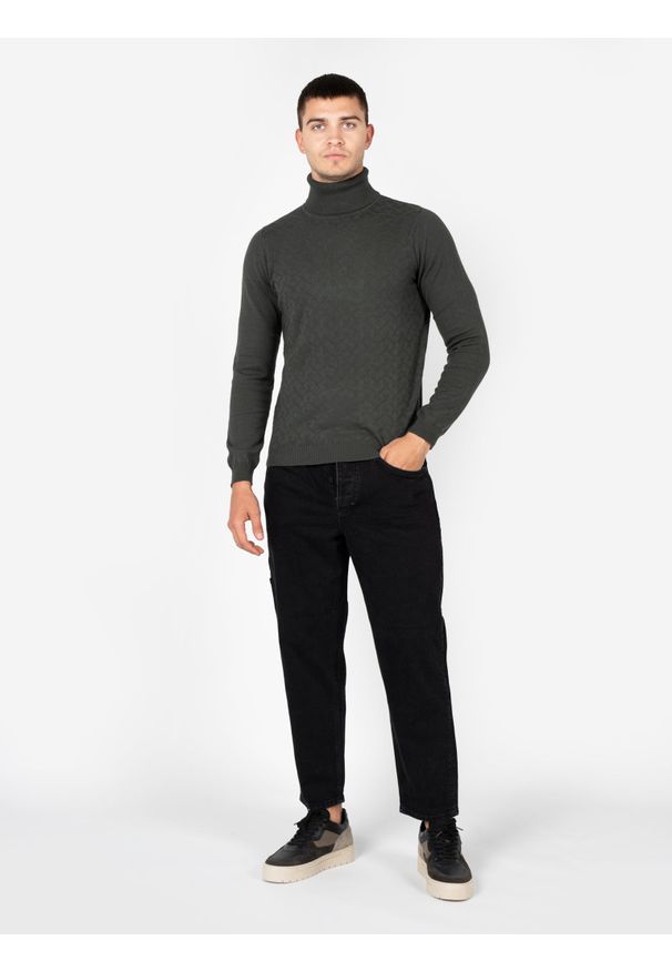 Antony Morato Sweter "Turtleneck" | MMSW01188YA200066 | Mężczyzna | Zielony. Typ kołnierza: golf. Kolor: zielony. Materiał: bawełna, wełna. Długość: długie. Styl: klasyczny, elegancki