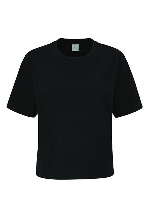 MANTIS - T-shirt Damski Ciężkiej Grubości Cropped. Kolor: czarny. Sport: turystyka piesza