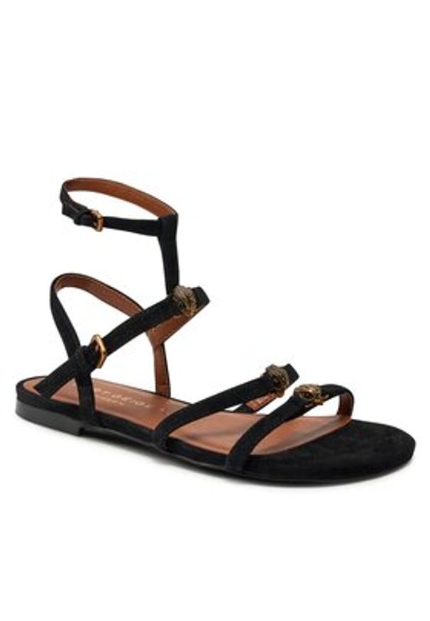 Kurt Geiger Sandały Hampton Flat Gladiator 2029600209 Czarny. Kolor: czarny. Materiał: zamsz, skóra