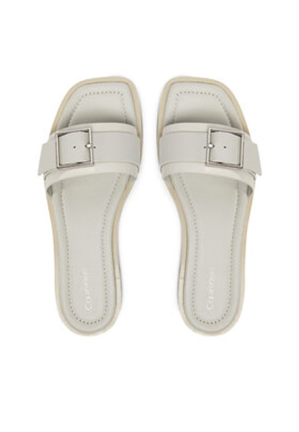 Calvin Klein Klapki Flat Slide W/Buckle - Lth HW0HW02490 Szary. Kolor: szary. Materiał: skóra