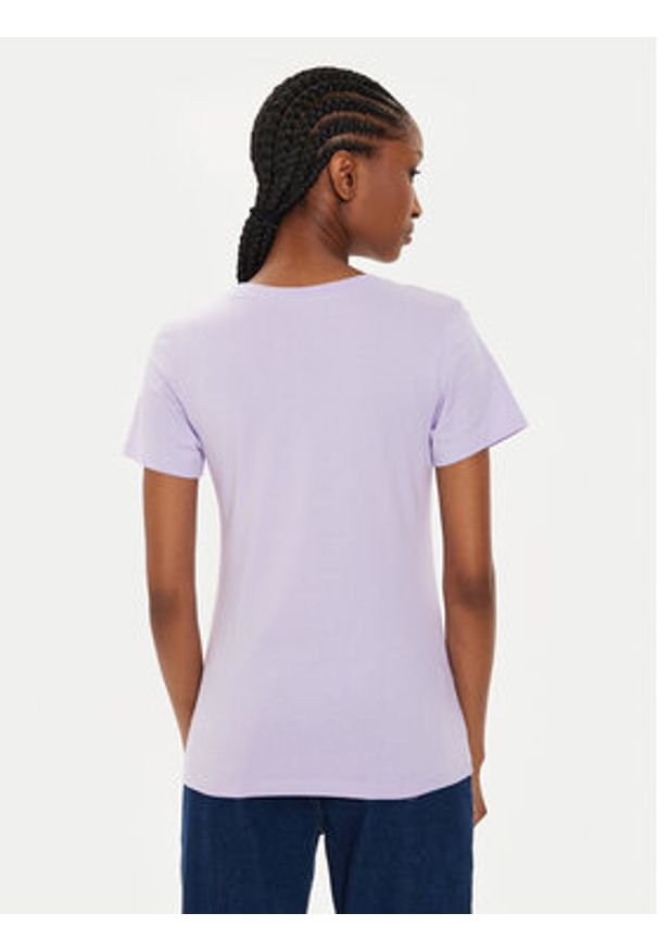 Calvin Klein Jeans T-Shirt Faded Monologo J20J223625 Fioletowy Slim Fit. Kolor: fioletowy. Materiał: bawełna
