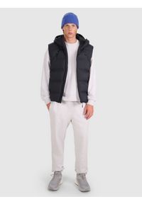 4f - 4F Bezrękawnik puchowy z wypełnieniem syntetycznym męski - czarny S. Okazja: na co dzień. Typ kołnierza: kaptur. Kolor: czarny. Materiał: syntetyk, puch. Długość rękawa: bez rękawów. Długość: długie. Styl: klasyczny, casual, sportowy #2