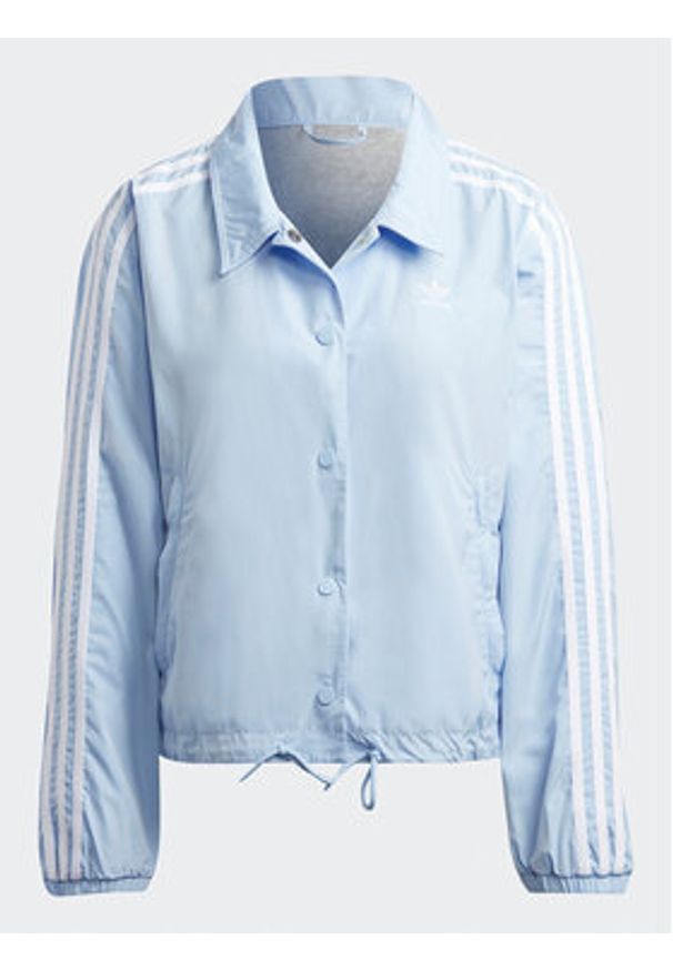 Adidas - adidas Kurtka przejściowa Adicolor Classics 3-Stripes Coach Jacket IC5480 Błękitny Loose Fit. Kolor: niebieski. Materiał: syntetyk