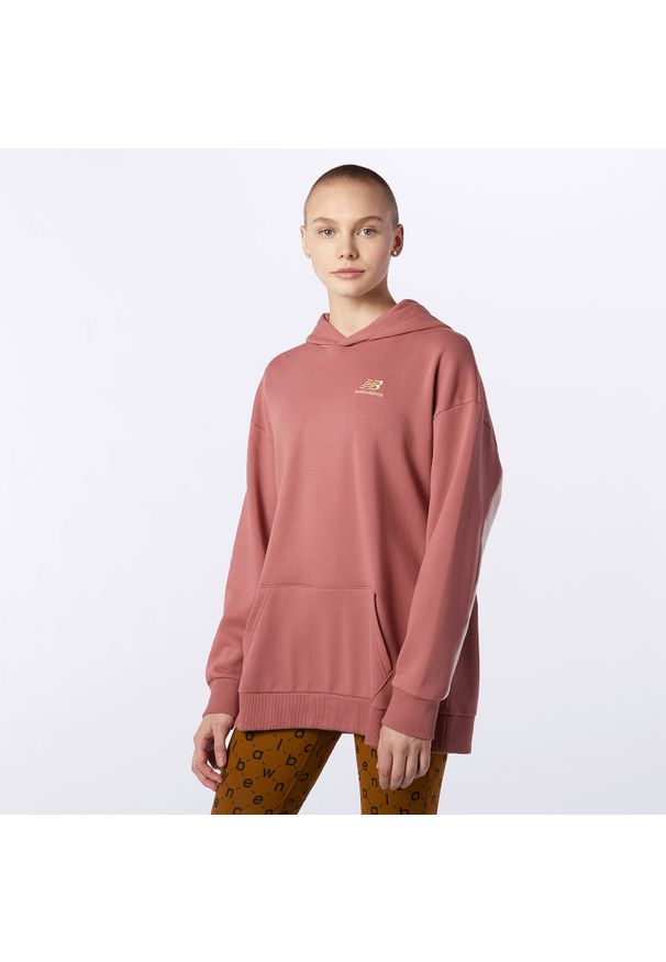 New Balance WT13501WDH. Okazja: na co dzień. Typ kołnierza: kaptur. Materiał: bawełna, prążkowany. Wzór: napisy, haft. Styl: casual, klasyczny