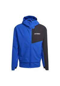 Adidas - Kurtka Terrex Multi Softshell. Kolor: czarny, niebieski, wielokolorowy. Materiał: softshell. Sport: turystyka piesza