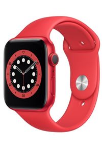 APPLE - Apple smartwatch Watch Series 6, 44mm PRODUCT(RED) Aluminium Case with PRODUCT(RED) Sport Band (M00M3HC/A). Rodzaj zegarka: smartwatch. Kolor: czerwony. Styl: sportowy #1