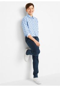 Spodnie chłopięce chino Slim Fit bonprix ciemnoniebieski. Kolor: niebieski #5