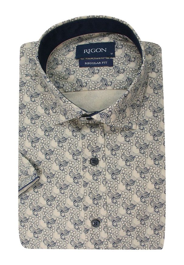 Elegancka koszula Rigon z krótkim rękawem, na spotkanie biznesowe, krótka