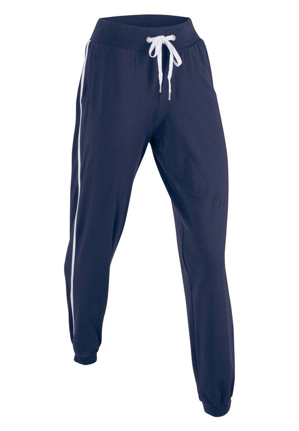 Spodnie sportowe, długie, Level 1 bonprix ciemnoniebieski. Kolor: niebieski. Materiał: jersey. Długość: długie. Styl: sportowy