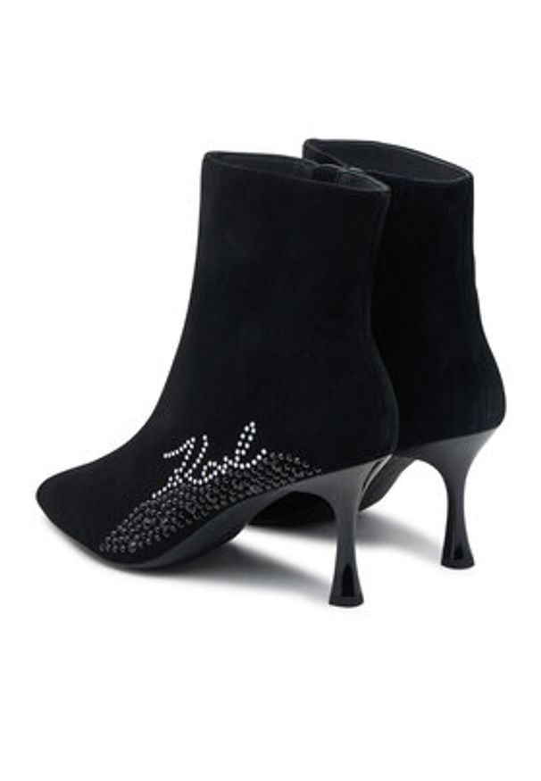 Karl Lagerfeld - KARL LAGERFELD Botki Sienna KL32743A Czarny. Kolor: czarny. Materiał: zamsz, skóra