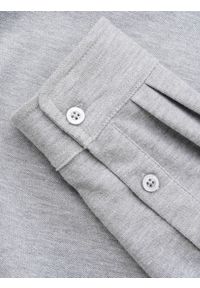 Ombre Clothing - Męska koszula dzianinowa SLIM FIT z długim rękawem – szara V5. Kolor: czarny. Materiał: dzianina. Długość rękawa: długi rękaw. Długość: długie #5
