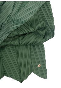 Ochnik - Zielony szalik damski z marszczeniem. Okazja: na co dzień. Kolor: zielony. Materiał: poliester. Styl: casual #2