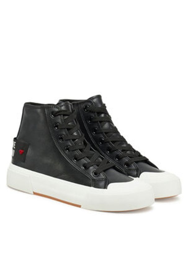 Love Moschino - LOVE MOSCHINO Trampki JA15022G1MIA0000 Czarny. Kolor: czarny. Materiał: skóra