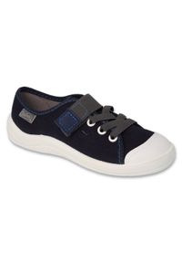 Befado obuwie dziecięce 351X047 niebieskie. Kolor: niebieski. Materiał: bawełna, guma, tkanina