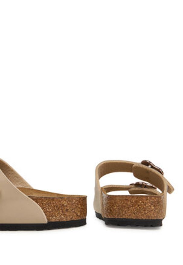 Birkenstock Klapki Arizona Flower Buckle Kids 1030419 S Beżowy. Kolor: beżowy. Materiał: skóra