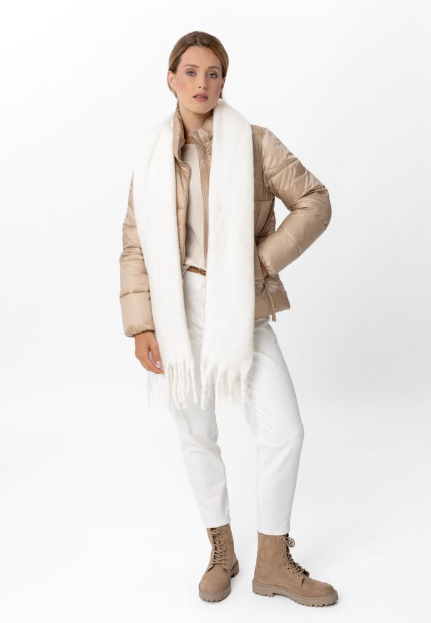 Volcano - Długi, ciepły szal H-LASSI. Okazja: na co dzień. Materiał: wełna, dzianina. Sezon: zima. Styl: casual