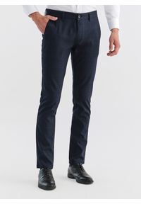 Pako Lorente - PAKO LORENTE – Granatowe spodnie męskie NIMA w subtelną kratę P000B-WX-214-G. Kolor: niebieski. Długość: długie. Styl: elegancki #3