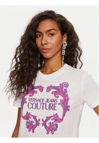Versace Jeans Couture T-Shirt 76HAHG02 Biały Slim Fit. Kolor: biały. Materiał: bawełna #4