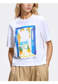 Reserved - Bawełniany t-shirt z nadrukiem - biały. Kolor: biały. Materiał: bawełna. Wzór: nadruk