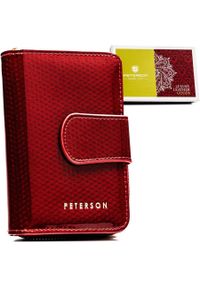 Portfel skórzany Peterson PTN 76115-SBR czerwony. Kolor: czerwony. Materiał: skóra #1