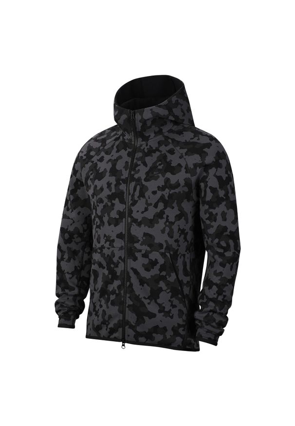 Bluza męska Nike Tech Fleece Hoodie CJ5975. Typ kołnierza: kaptur. Materiał: poliester, bawełna, tkanina. Długość rękawa: raglanowy rękaw