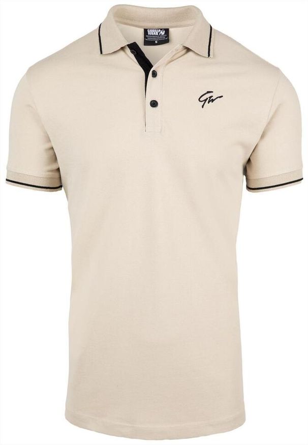 GORILLA WEAR - Delano Polo- Beżowy/Czarny. Typ kołnierza: polo. Kolor: beżowy. Sport: fitness