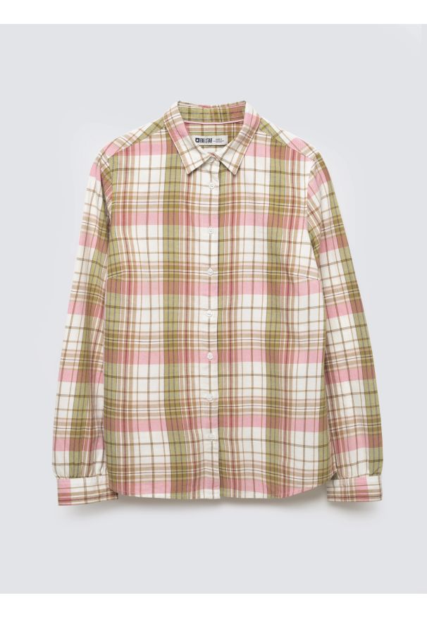 Big-Star - Koszula damska bawełniana w kratę różowo-zielona Cedi 600. Okazja: na co dzień. Kolor: różowy. Materiał: bawełna. Wzór: kolorowy. Styl: casual, elegancki, retro, klasyczny
