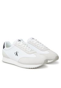 Calvin Klein Jeans Sneakersy Retro Runner Lace Up Ny-Su YM0YM01325 Biały. Kolor: biały. Materiał: skóra