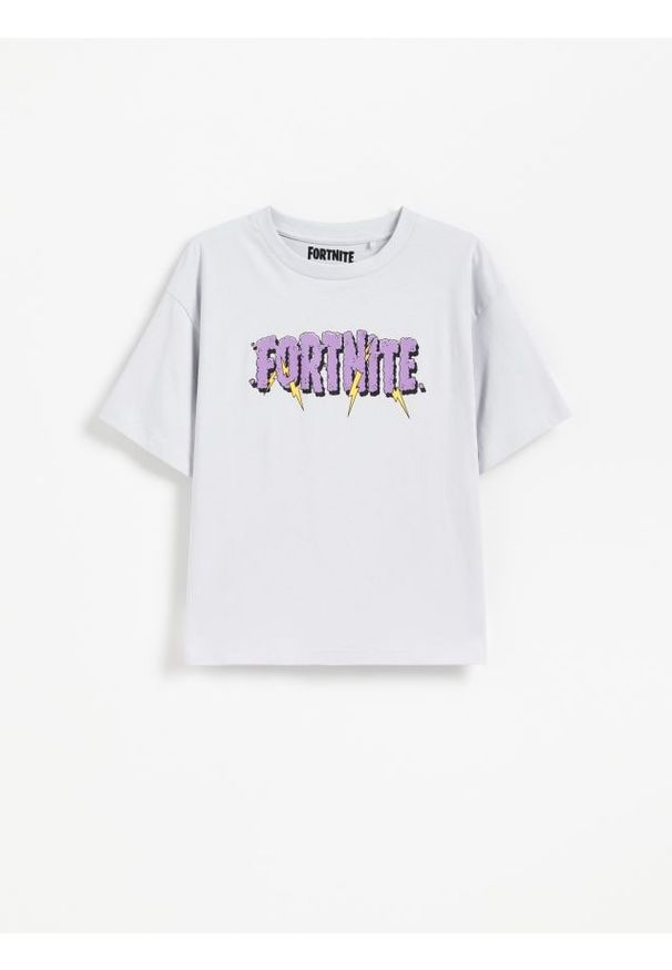 Reserved - Bawełniany t-shirt Fortnite - jasnoniebieski. Kolor: niebieski. Materiał: bawełna