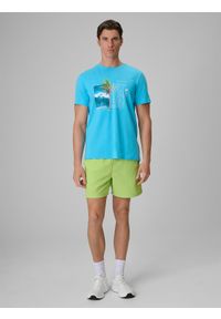 4f - 4F T-shirt regular z nadrukiem męski - niebieski XL. Okazja: na co dzień. Kolor: niebieski. Materiał: bawełna, dzianina. Wzór: nadruk. Styl: wakacyjny, casual, klasyczny #2