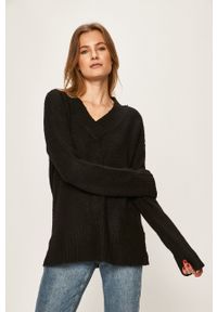 Vero Moda - Sweter. Kolor: czarny. Materiał: dzianina. Wzór: gładki