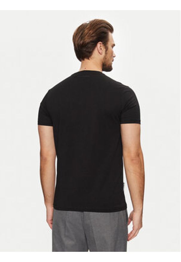 Karl Lagerfeld - KARL LAGERFELD T-Shirt 755095 551251 Czarny Regular Fit. Typ kołnierza: dekolt w karo. Kolor: czarny. Materiał: bawełna