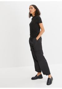 bonprix - T-shirt z aplikacją z perełek. Kolor: czarny. Wzór: aplikacja #3