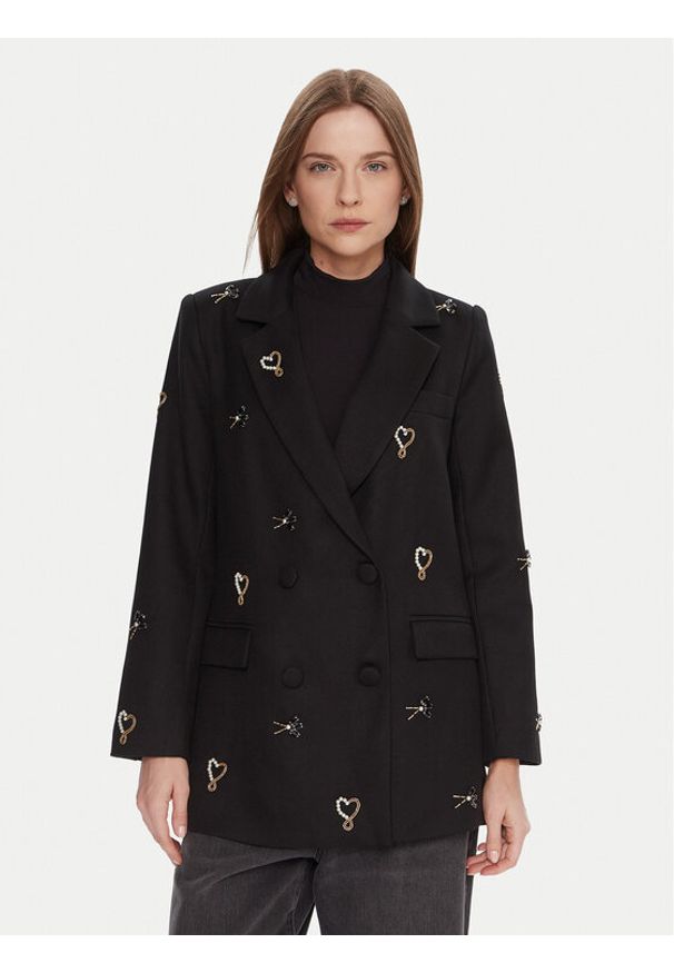 LOLA CASADEMUNT Marynarka LF2502014 Czarny Regular Fit. Kolor: czarny. Materiał: syntetyk