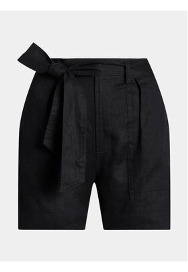 Lauren Ralph Lauren Szorty materiałowe 200862092001 Czarny Regular Fit. Kolor: czarny. Materiał: len