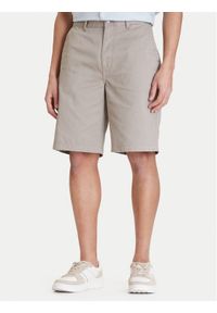 Calvin Klein Jeans Szorty materiałowe 90s LV04RD603G Beżowy Baggy Fit. Kolor: beżowy. Materiał: bawełna #1