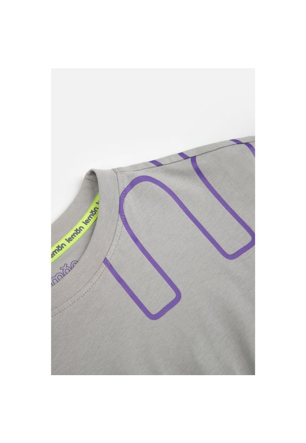 Koszulka sportowa dla dzieci z krótkim rękawem Lemon Explore ZL3 szara. Kolor: szary. Materiał: bawełna. Długość rękawa: krótki rękaw. Długość: krótkie