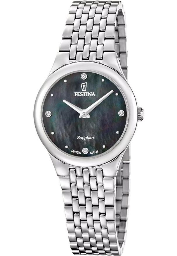 Zegarek Festina Zegarek damski Festina F20096-4 CYRKONIE srebrny. Kolor: srebrny