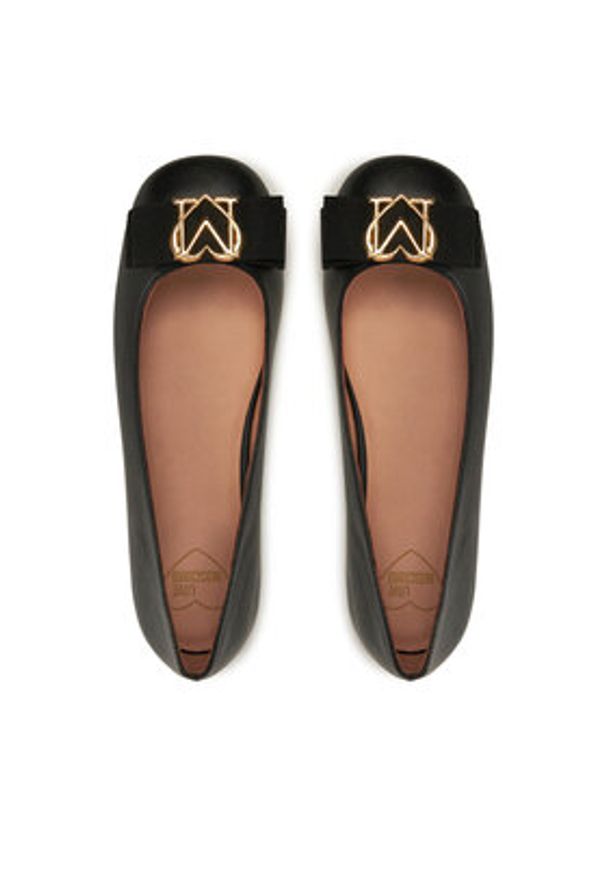 Love Moschino - LOVE MOSCHINO Baleriny JA11041G0LIE0000 Czarny. Kolor: czarny. Materiał: skóra