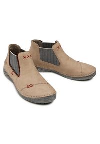 Rieker Sztyblety 52598-60 Beżowy. Kolor: beżowy. Materiał: skóra #4