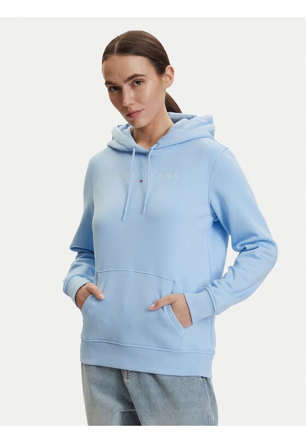 Tommy Jeans Bluza DW0DW17324 Niebieski Regular Fit. Kolor: niebieski. Materiał: bawełna